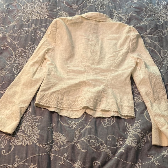 Esprit size 6 white seersucker casual blazer - Picture 4 of 4